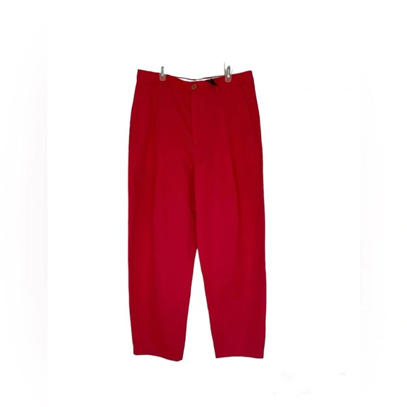 Drycorn Women's Pink Linen Blend High Waist Barrel Balloon Leg Pants Sz 33/34 XL - Picture 2 of 10